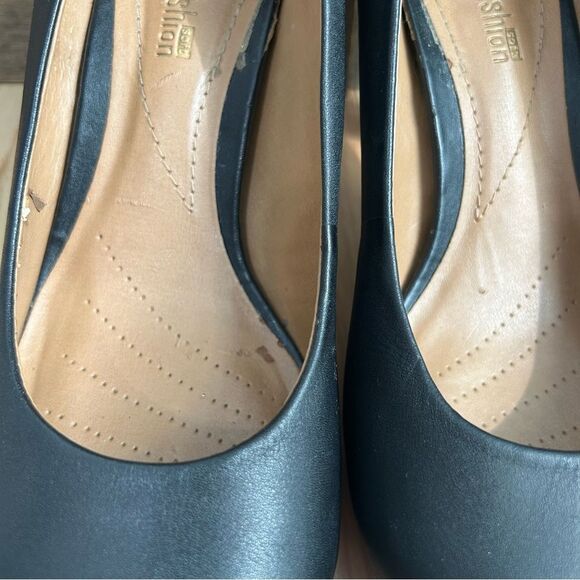 Clarks Brier Dolly Dress Pumps High Heels Platform Ortholite Footbed Black Sz 7 - Picture 7 of 16